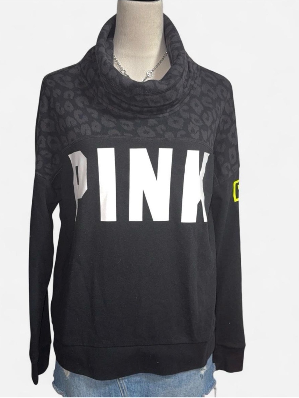 Victoria's Secret PINK Black Cowl Neck Pullover Sweater